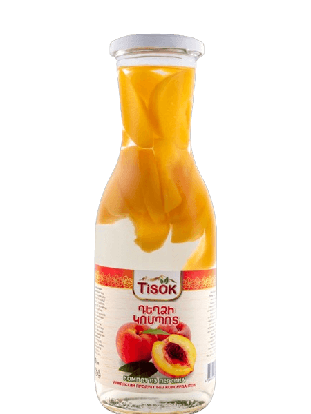Peach compote, 1 L, Tisok